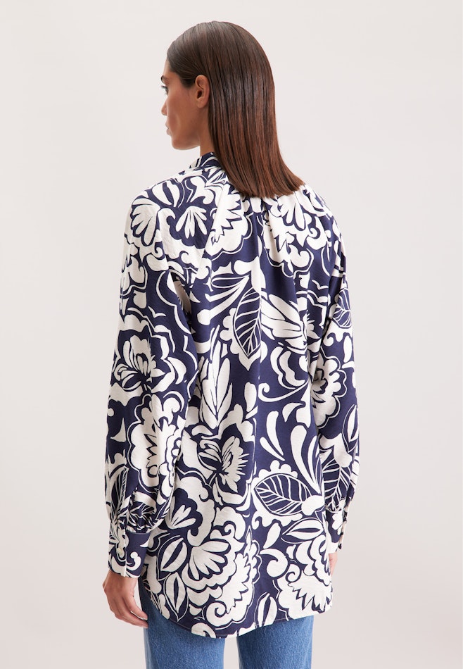 Tunikabluse mit Bindeband in Dunkelblau | Seidensticker Onlineshop