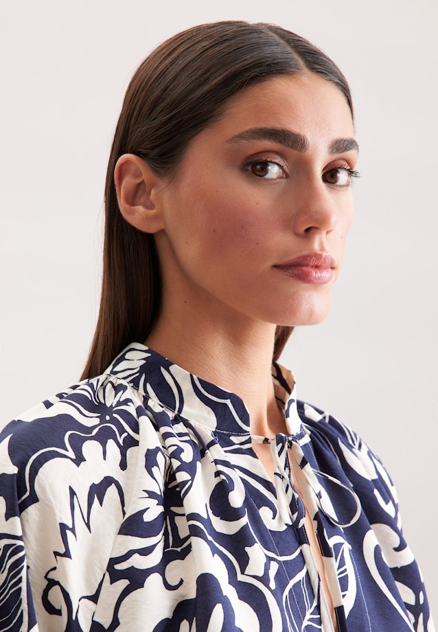 Tunikabluse mit Bindeband in Dunkelblau |  Seidensticker Onlineshop