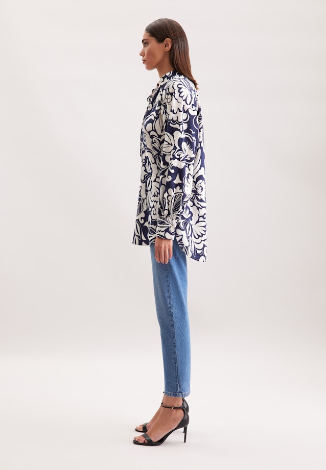 Tunikabluse mit Bindeband in Dunkelblau |  Seidensticker Onlineshop