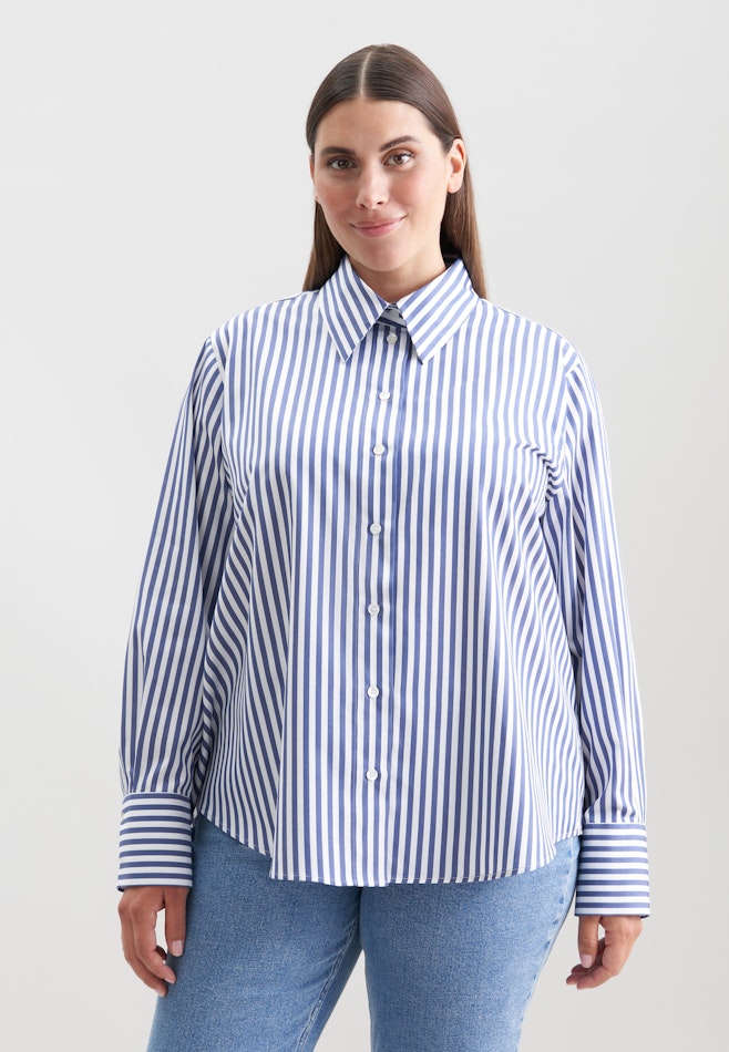 Hemdbluse in A- Linie in Mittelblau | Seidensticker online shop