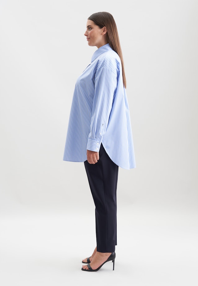 Oversized Hemdbluse aus Baumwolltwill in Mittelblau |  Seidensticker Onlineshop