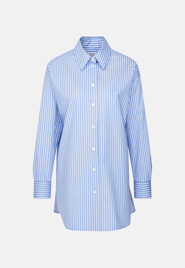 Oversized Hemdbluse aus Baumwolltwill in Mittelblau |  Seidensticker Onlineshop