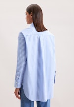 Oversized Hemdbluse aus Baumwolltwill in Mittelblau |  Seidensticker Onlineshop