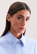 Oversized Hemdbluse aus Baumwolltwill in Mittelblau |  Seidensticker Onlineshop