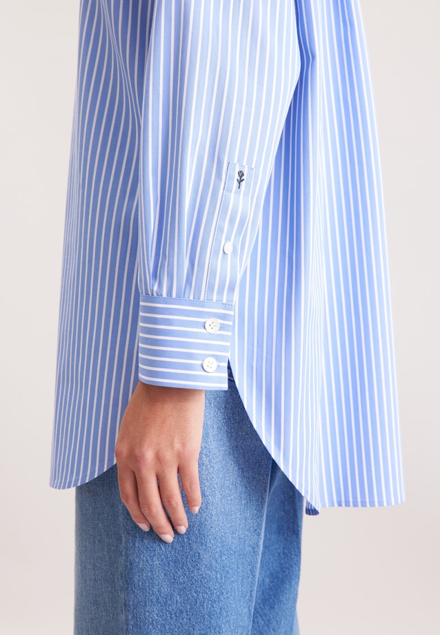 Oversized Hemdbluse aus Baumwolltwill in Mittelblau |  Seidensticker Onlineshop