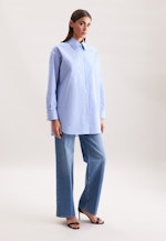 Oversized Hemdbluse aus Baumwolltwill in Mittelblau |  Seidensticker Onlineshop