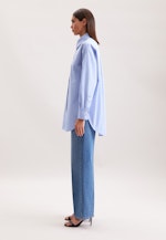 Oversized Hemdbluse aus Baumwolltwill in Mittelblau |  Seidensticker Onlineshop
