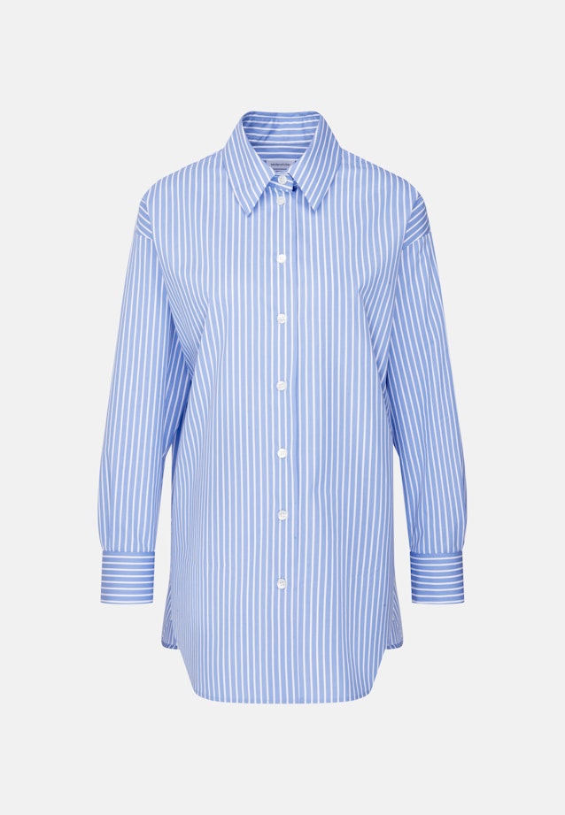 Oversized Hemdbluse aus Baumwolltwill in Mittelblau |  Seidensticker Onlineshop