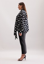 Schluppenbluse in strukturierter Ware mit Tupfenprint in Schwarz |  Seidensticker Onlineshop