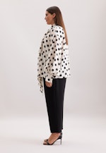 Schluppenbluse in strukturierter Ware mit Tupfenprint in Weiß |  Seidensticker Onlineshop