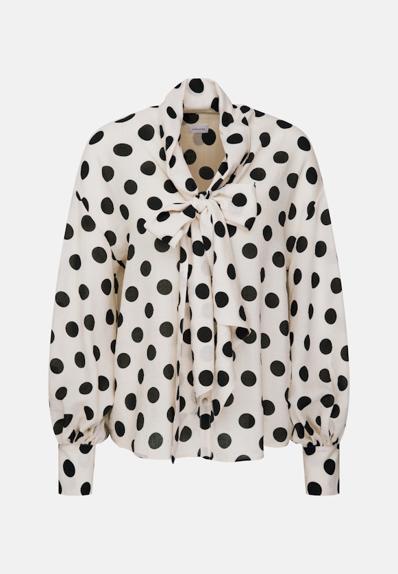 Schluppenbluse in strukturierter Ware mit Tupfenprint in Weiß |  Seidensticker Onlineshop