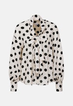 Schluppenbluse in strukturierter Ware mit Tupfenprint in Weiß |  Seidensticker Onlineshop