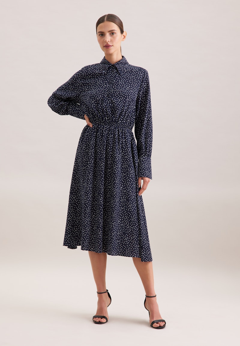 Hemdblusenkleid mit Tupfenprint