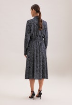Hemdblusenkleid mit Tupfenprint in Dunkelblau |  Seidensticker Onlineshop