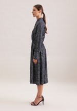 Hemdblusenkleid mit Tupfenprint in Dunkelblau |  Seidensticker Onlineshop