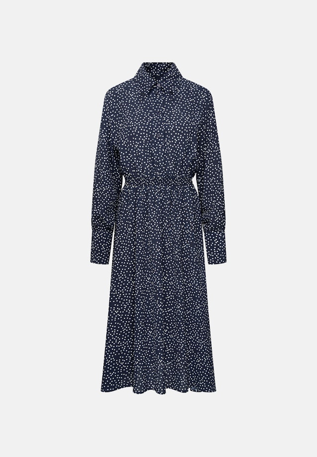 Hemdblusenkleid mit Tupfenprint in Dunkelblau |  Seidensticker Onlineshop