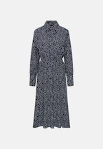 Hemdblusenkleid mit Tupfenprint in Dunkelblau |  Seidensticker Onlineshop