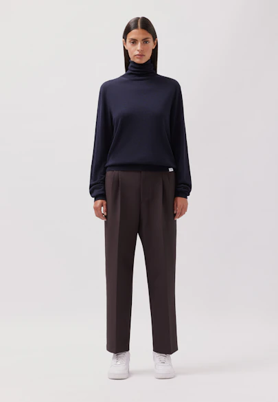 Rollkragenpullover aus Merino/Seide in Dunkelblau |  Seidensticker Onlineshop