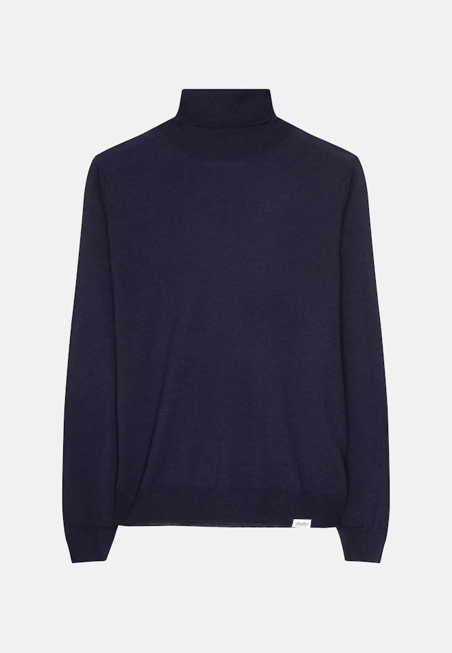 Rollkragenpullover aus Merino/Seide in Dunkelblau | Seidensticker Onlineshop