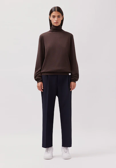 Rollkragenpullover aus Merino/Seide in Braun |  Seidensticker Onlineshop