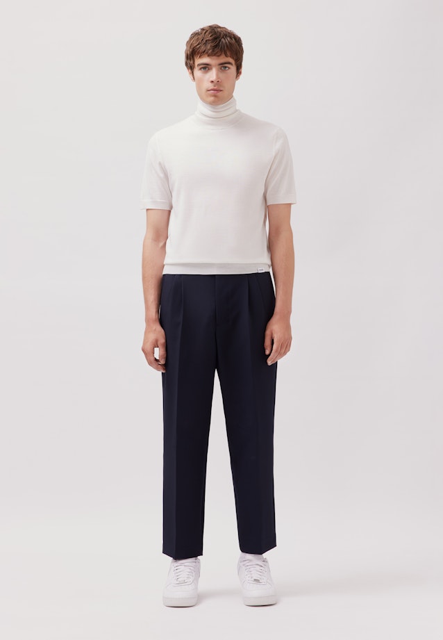 Kurzarm Rollkragenpullover aus Merino/Seide in Weiß |  Seidensticker Onlineshop