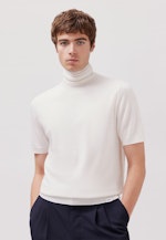 Kurzarm Rollkragenpullover aus Merino/Seide in Weiß |  Seidensticker Onlineshop