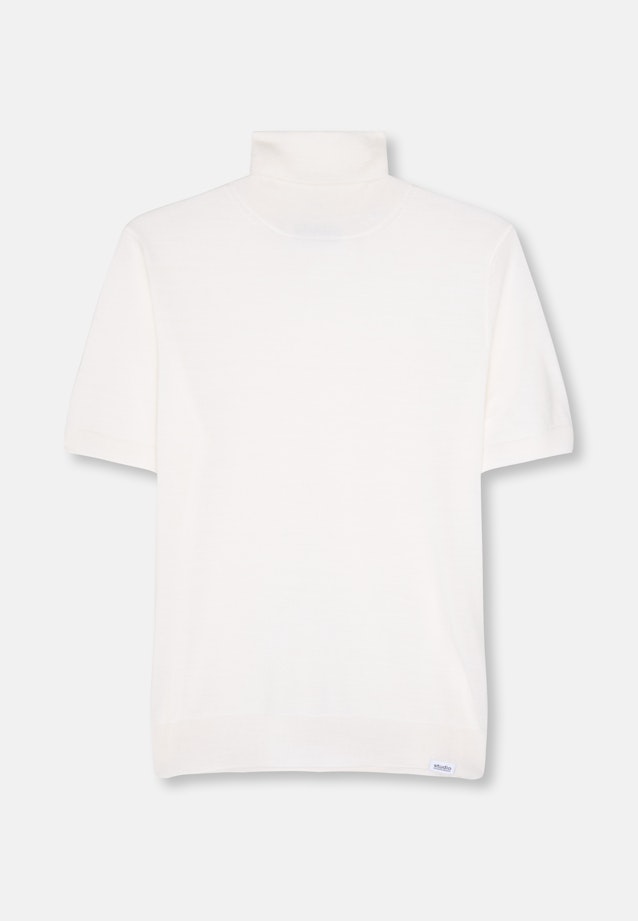 Kurzarm Rollkragenpullover aus Merino/Seide in Weiß |  Seidensticker Onlineshop