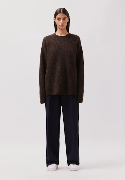 Oversized Rundhalspullover mit Mohair in Braun |  Seidensticker Onlineshop