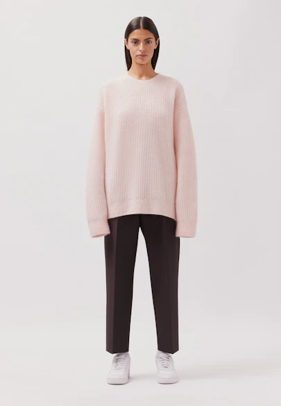 Oversized Rundhalspullover mit Mohair in Rosa |  Seidensticker Onlineshop