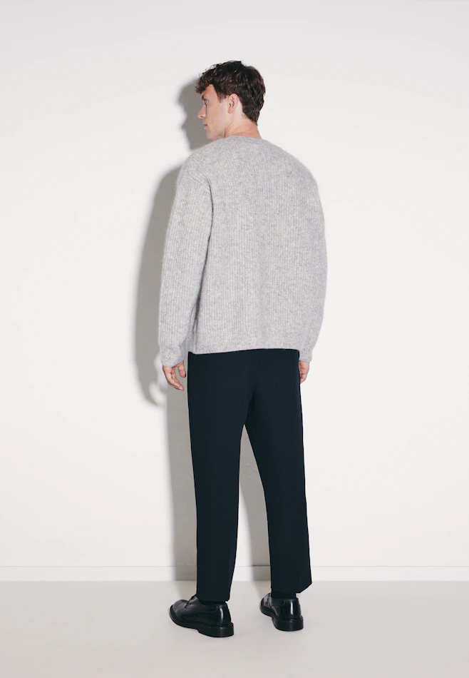 Oversized Rundhalspullover mit Mohair in Grau | Seidensticker Onlineshop