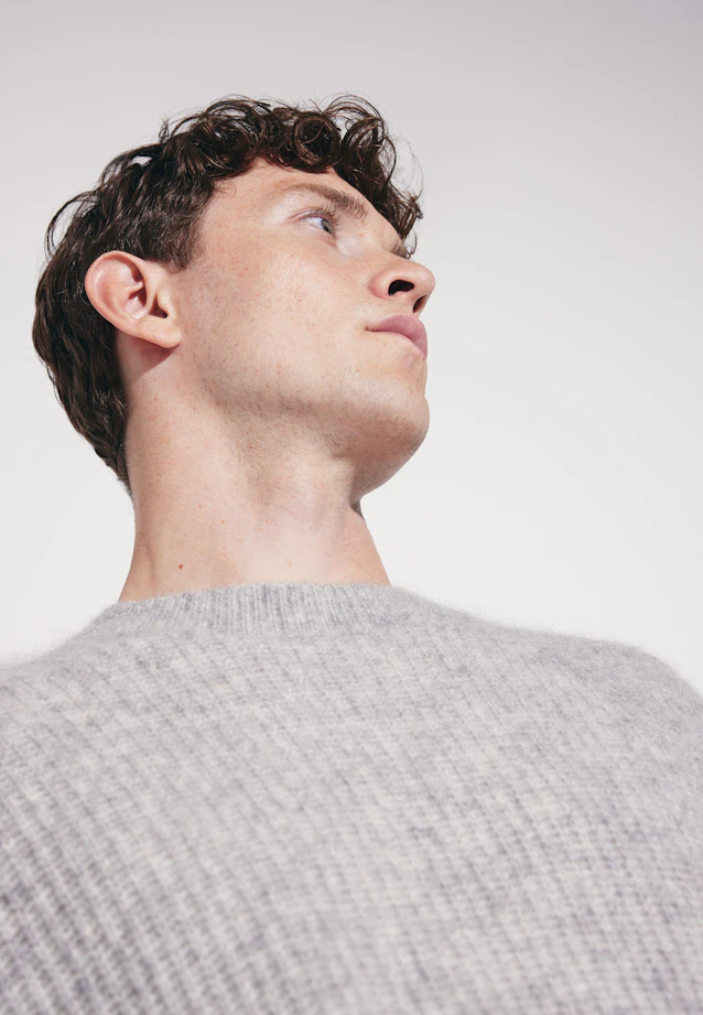 Oversized Crew Neck Sweater with Mohair in Grey |  Seidensticker Onlineshop