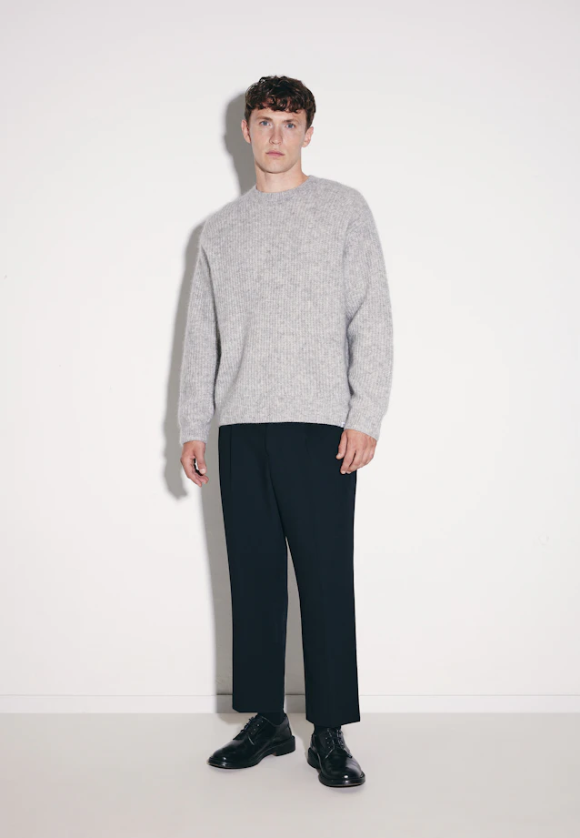 Oversized Crew Neck Sweater with Mohair in Grey |  Seidensticker Onlineshop