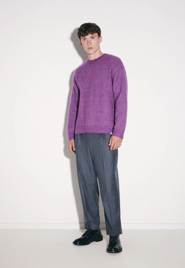 Oversized Crew Neck Sweater with Mohair in Lila |  Seidensticker Onlineshop