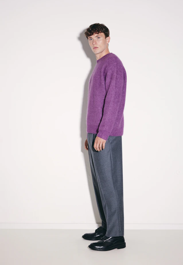 Oversized Crew Neck Sweater with Mohair in Lila |  Seidensticker Onlineshop