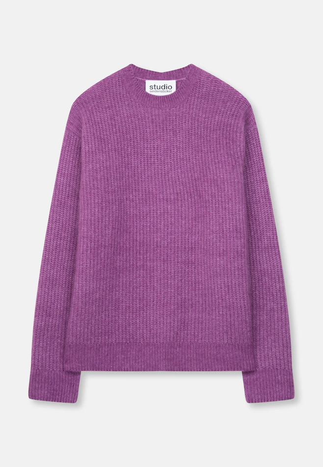 Oversized Rundhalspullover mit Mohair in Lila | Seidensticker Onlineshop