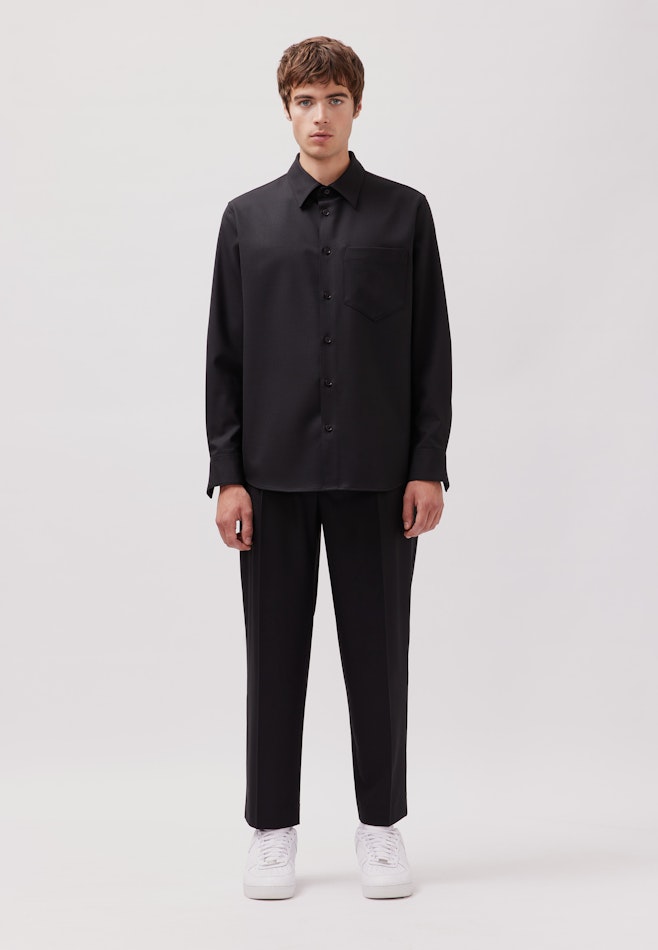 Regular Chemise Uni dans Noir | Boutique en ligne Seidensticker