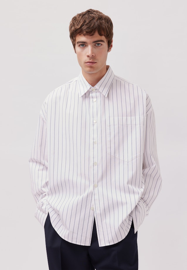 Oversized Fashion-Hemd Gestreift in Weiß |  Seidensticker Onlineshop