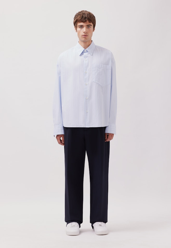 Oversized Chemise à la mode Rayures dans Bleu Clair | Boutique en ligne Seidensticker