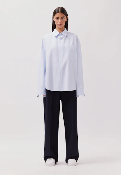Oversized Fashion-Hemd Gestreift in Hellblau |  Seidensticker Onlineshop