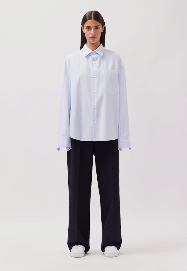 Oversized Fashion-Hemd Gestreift in Hellblau |  Seidensticker Onlineshop