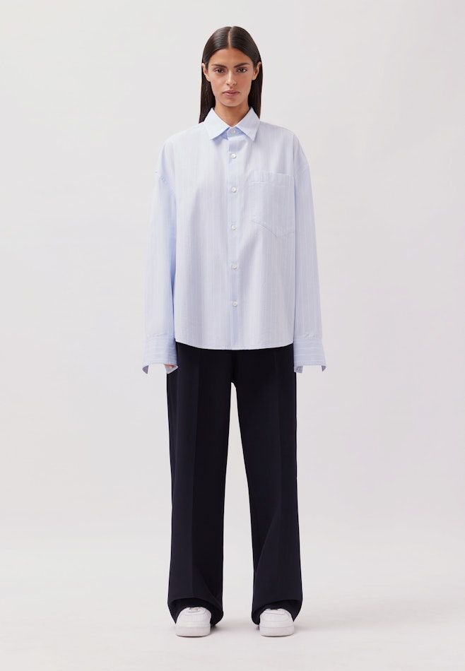 Oversized Chemise à la mode Rayures dans Bleu Clair | Boutique en ligne Seidensticker