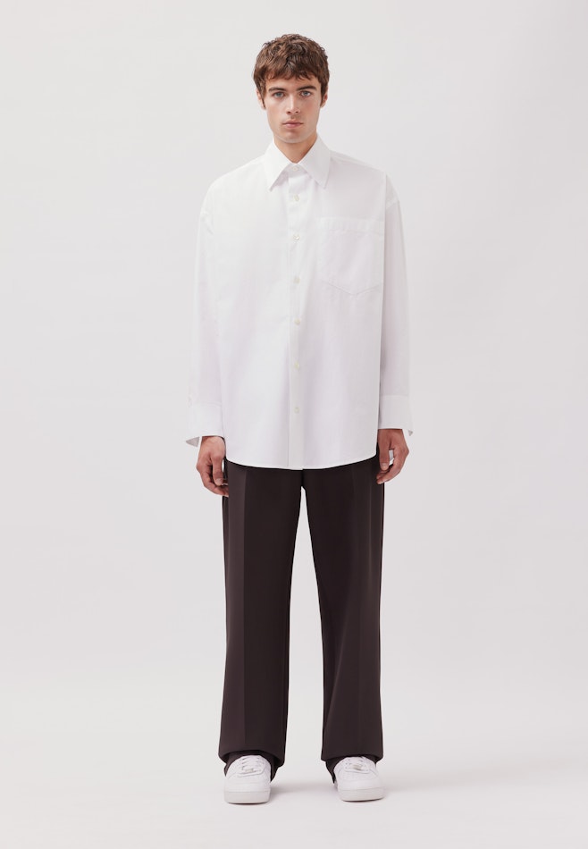 Oversized Unisex Hemd Uni in Weiß | Seidensticker Onlineshop