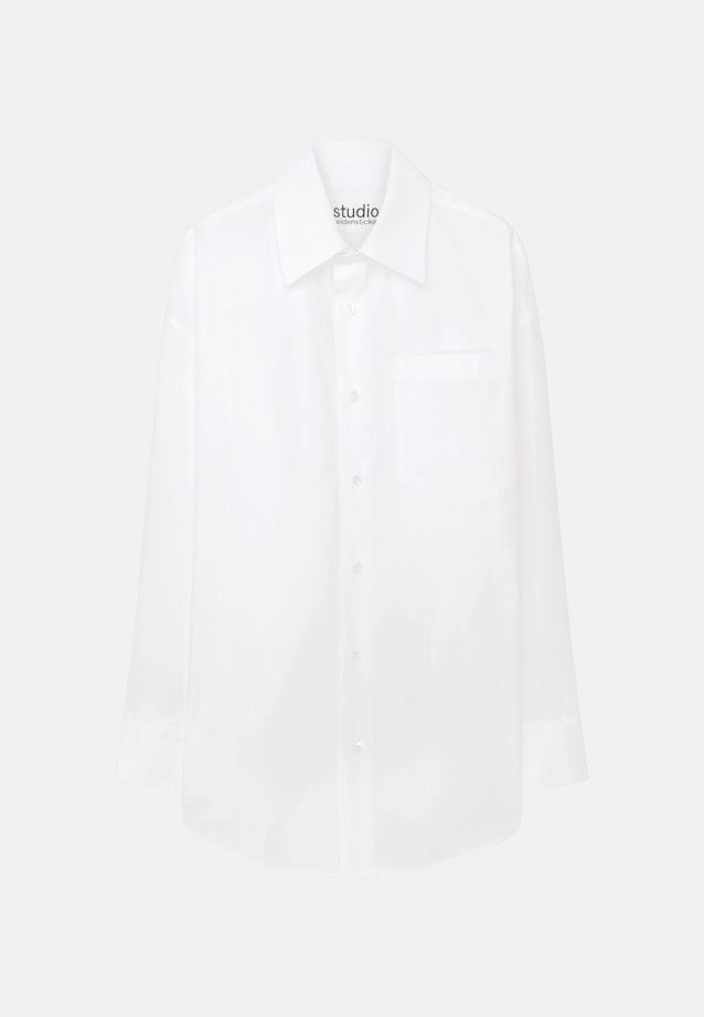 Oversized Unisex Hemd Uni in Weiß |  Seidensticker Onlineshop