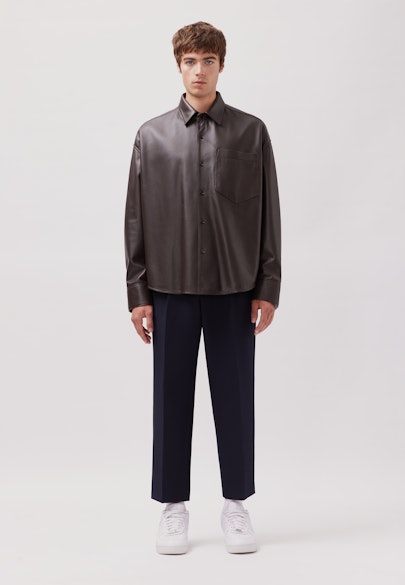 Oversized Overshirt Leder in Braun |  Seidensticker Onlineshop