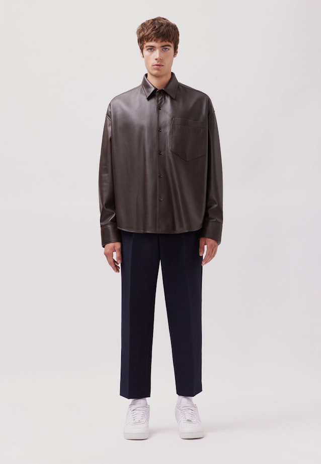 Oversized Overshirt Leder in Braun |  Seidensticker Onlineshop