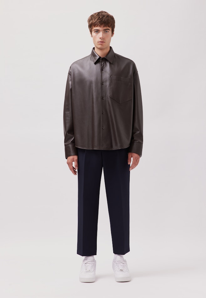 Oversized Overshirt Leder in Braun | Seidensticker Onlineshop