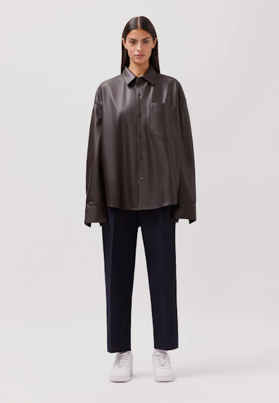 Oversized Overshirt Leder in Braun |  Seidensticker Onlineshop