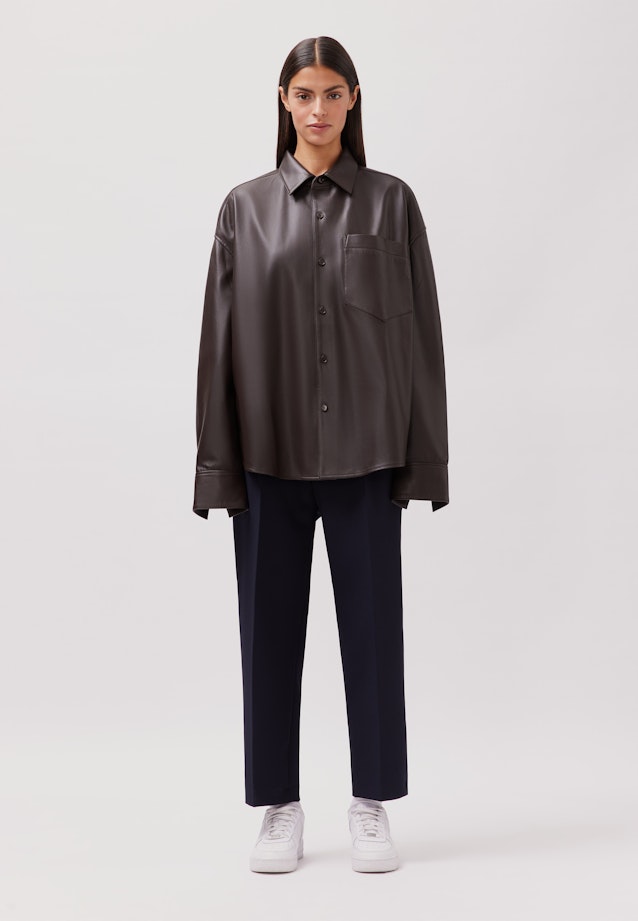 Oversized Overshirt Leder in Braun |  Seidensticker Onlineshop