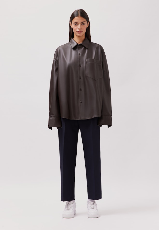 Oversized Overshirt Leder in Braun | Seidensticker Onlineshop