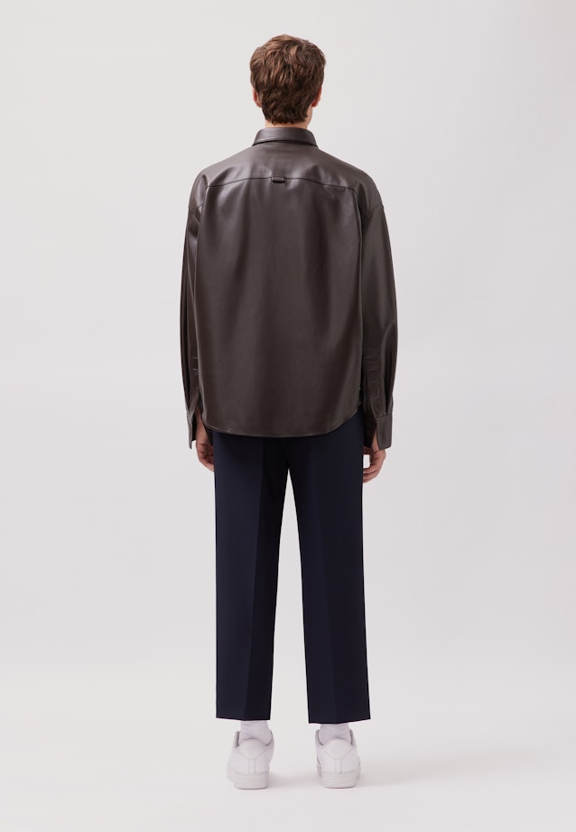 Oversized Overshirt Leder in Braun |  Seidensticker Onlineshop